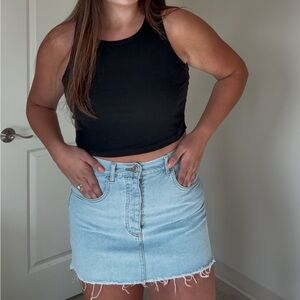 Light Wash Denim Mini Skirt (US 30)